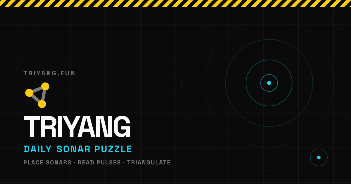 Triyang: concentric sonar rings pulsing on a dark radar grid, locating a hidden point.